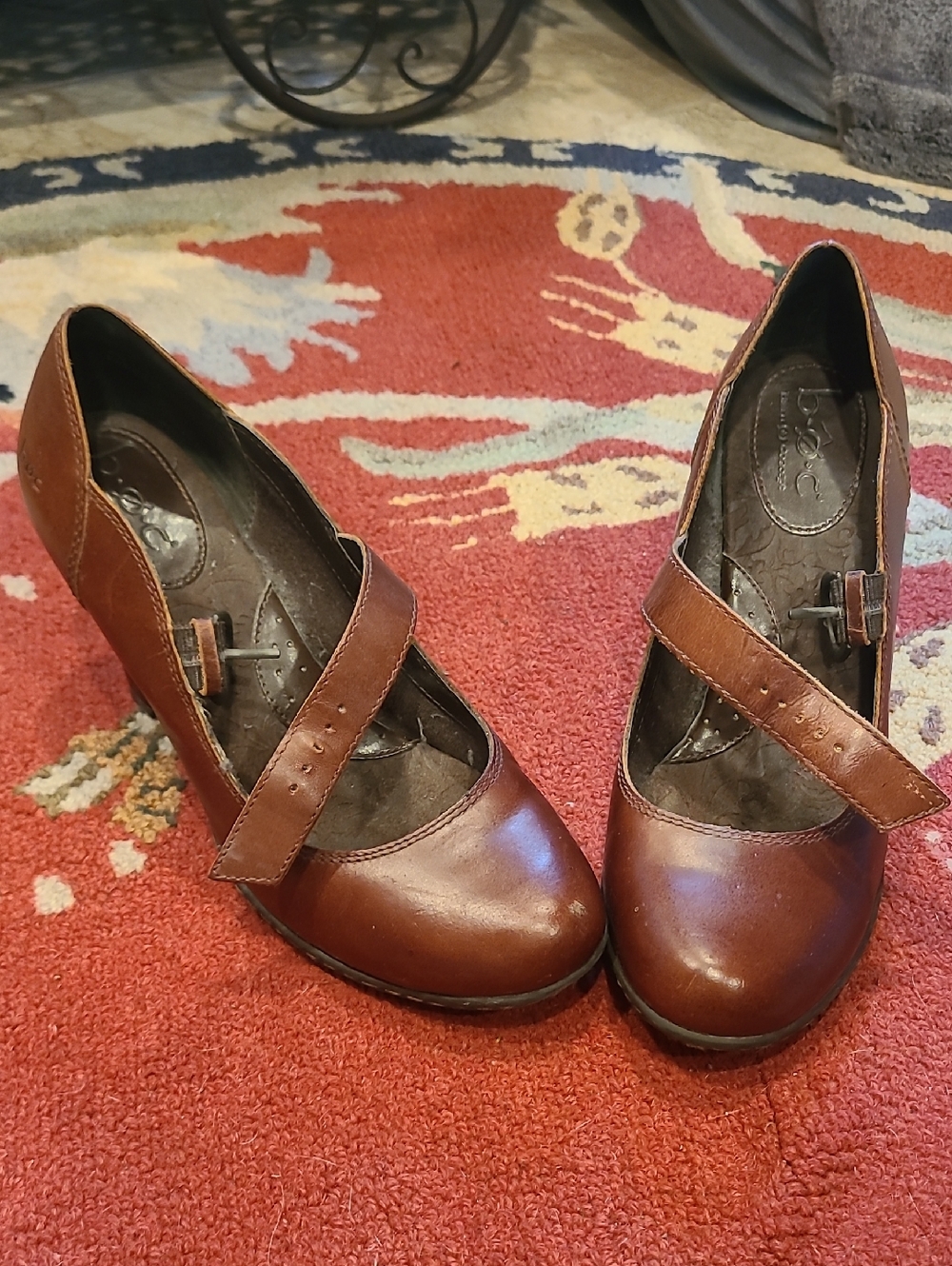 BOC Women’s Brown Leather Mary Jane Pumps